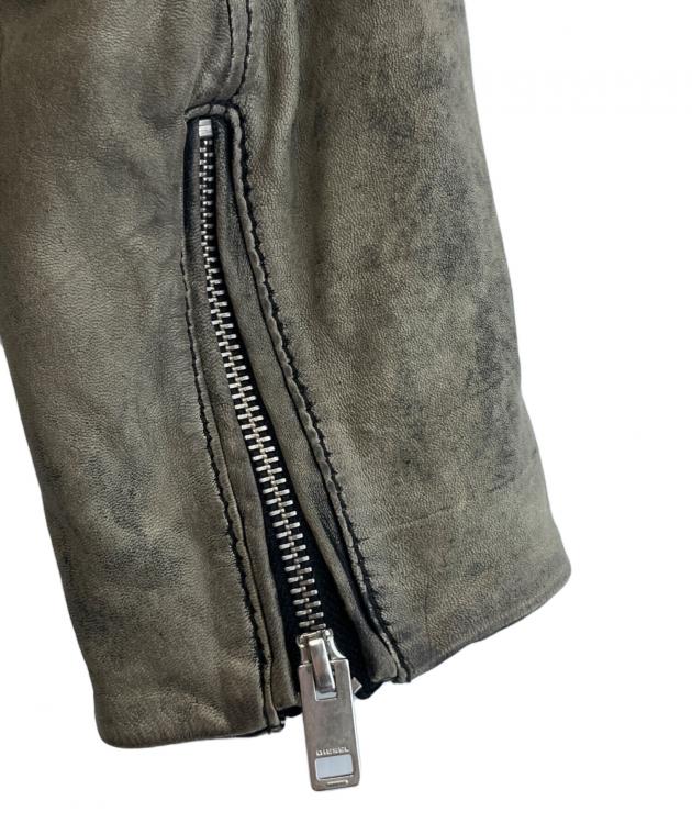 中古・古着通販】DIESEL (ディーゼル) ライダースジャケット グレー