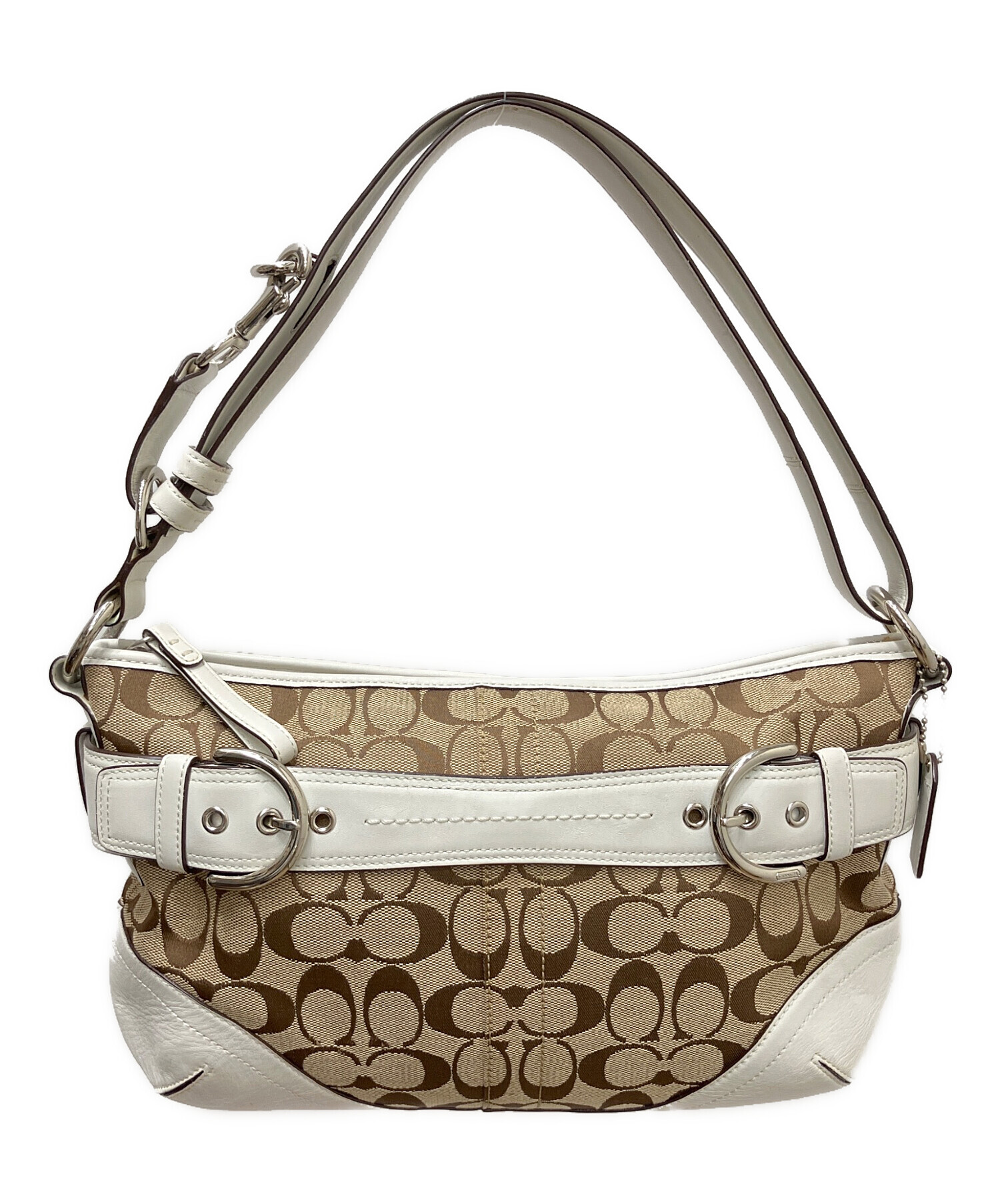 中古・古着通販】COACH (コーチ) ハンドバッグ シグネチャー ベージュ