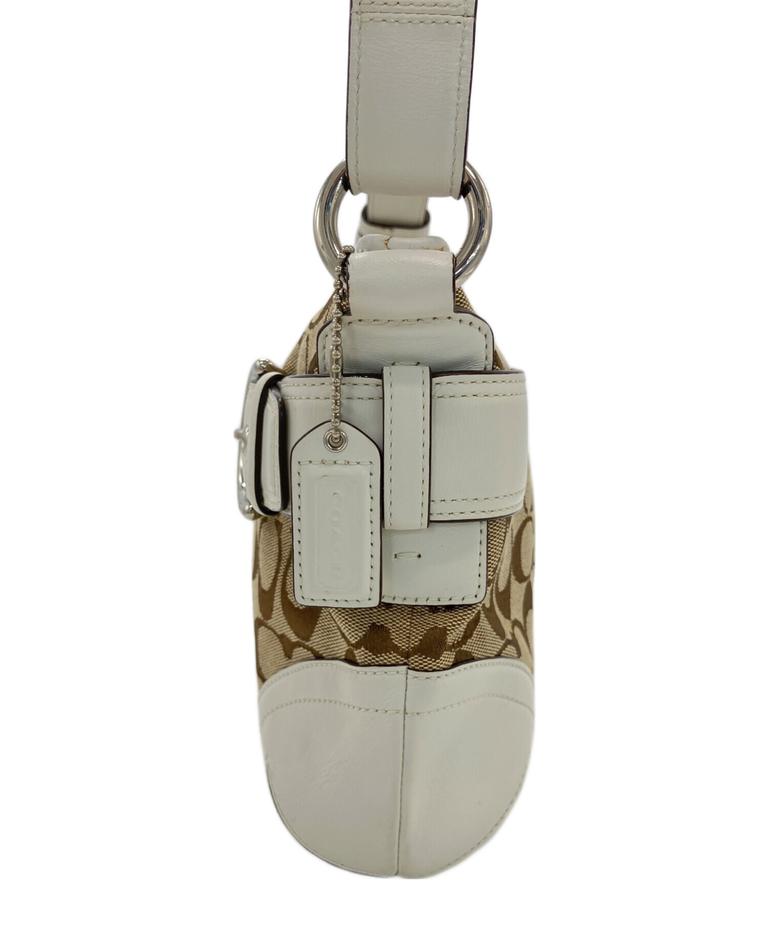 中古・古着通販】COACH (コーチ) ハンドバッグ シグネチャー ベージュ