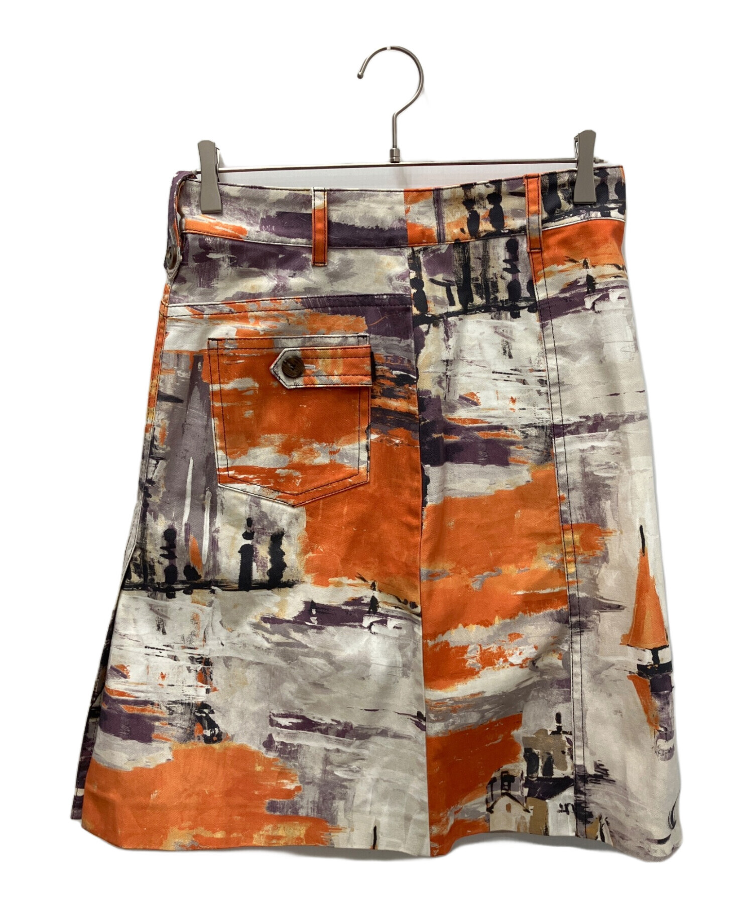 PRADA スカート 42 中古・古着通販】PRADA (プラダ) ミディスカート オレンジ×パープル