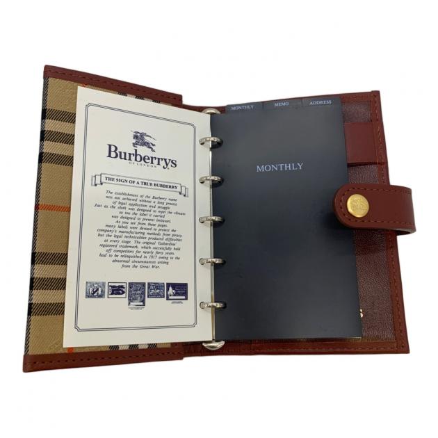 BURBERRY ベージュ スケジュール帳　システム手帳　手帳　バーバリー 中古・古着通販】BURBERRY (バーバリー) システム手帳 ベージュ