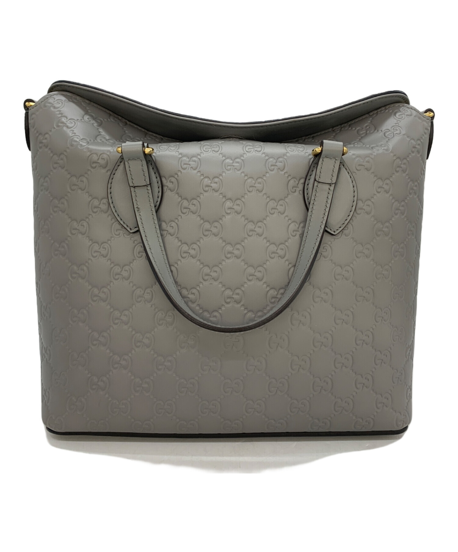 中古・古着通販】GUCCI (グッチ) 2WAYバッグ（ショルダー無し） グレー