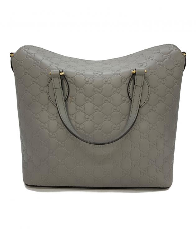 中古・古着通販】GUCCI (グッチ) 2WAYバッグ（ショルダー無し） グレー