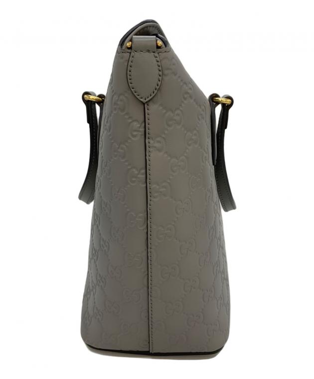 中古・古着通販】GUCCI (グッチ) 2WAYバッグ（ショルダー無し） グレー