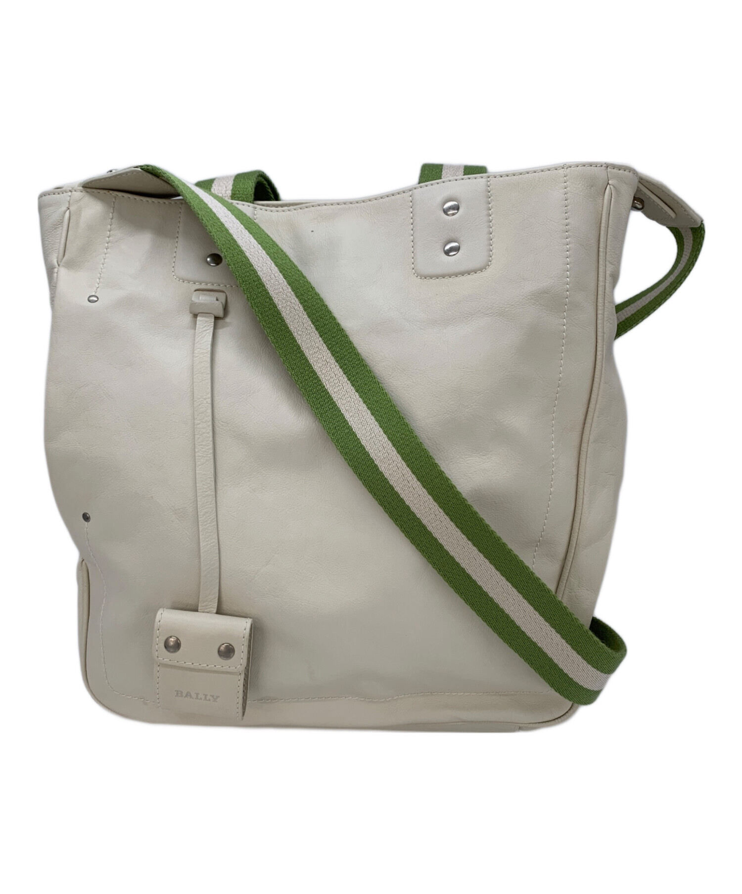 中古・古着通販】BALLY (バリー) 2WAYバッグ ホワイト×ライトグリーン