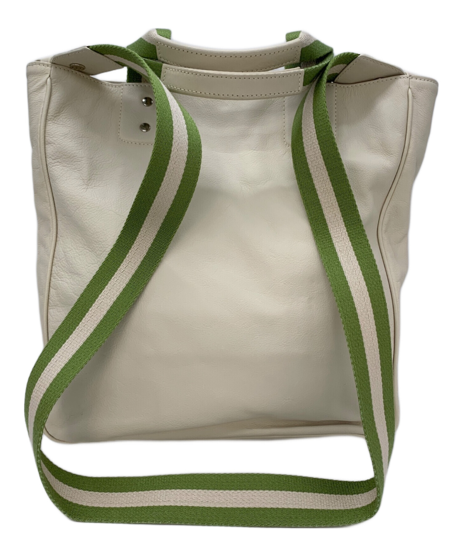 中古・古着通販】BALLY (バリー) 2WAYバッグ ホワイト×ライトグリーン