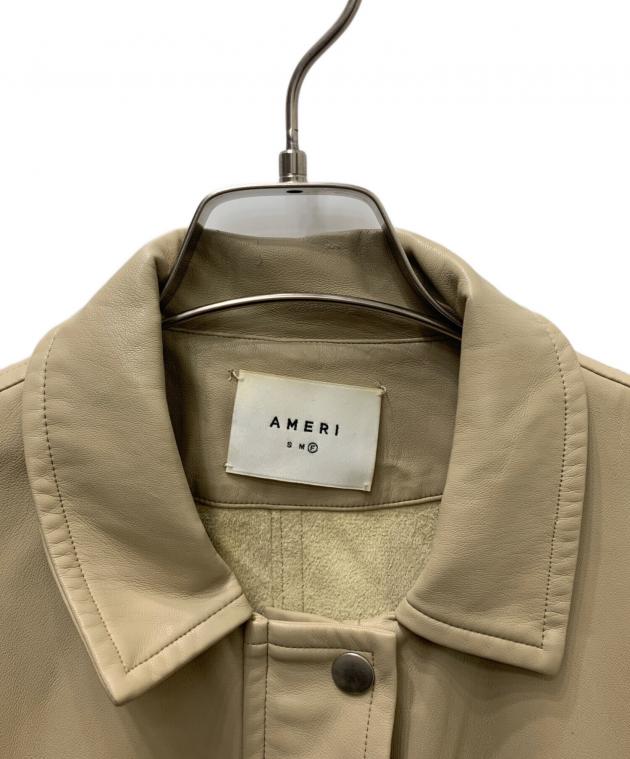 中古・古着通販】Ameri (アメリ) フェイクレザージャケット ベージュ