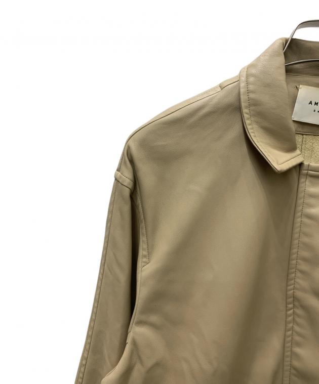 中古・古着通販】Ameri (アメリ) フェイクレザージャケット ベージュ