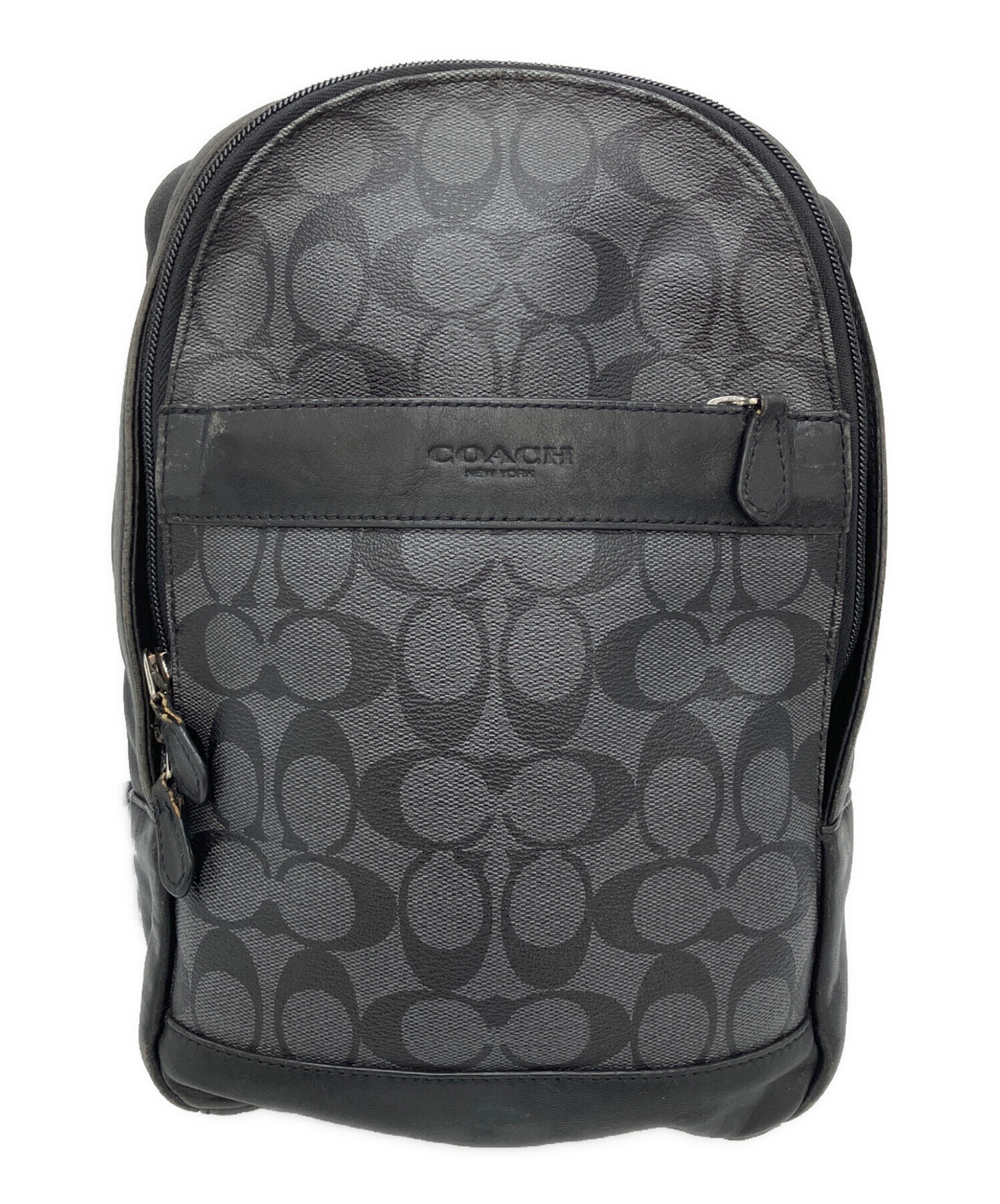 中古・古着通販】COACH (コーチ) ボディバッグ ブラック×グレー