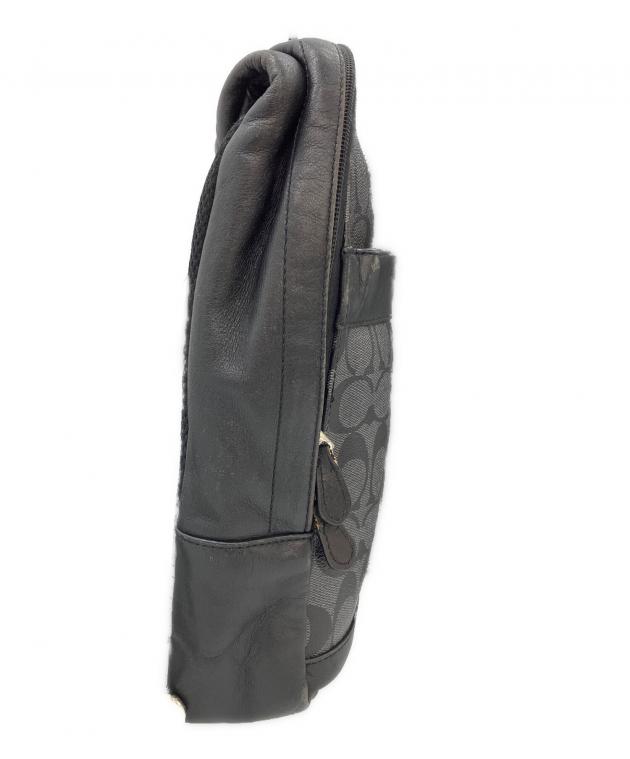中古・古着通販】COACH (コーチ) ボディバッグ ブラック×グレー