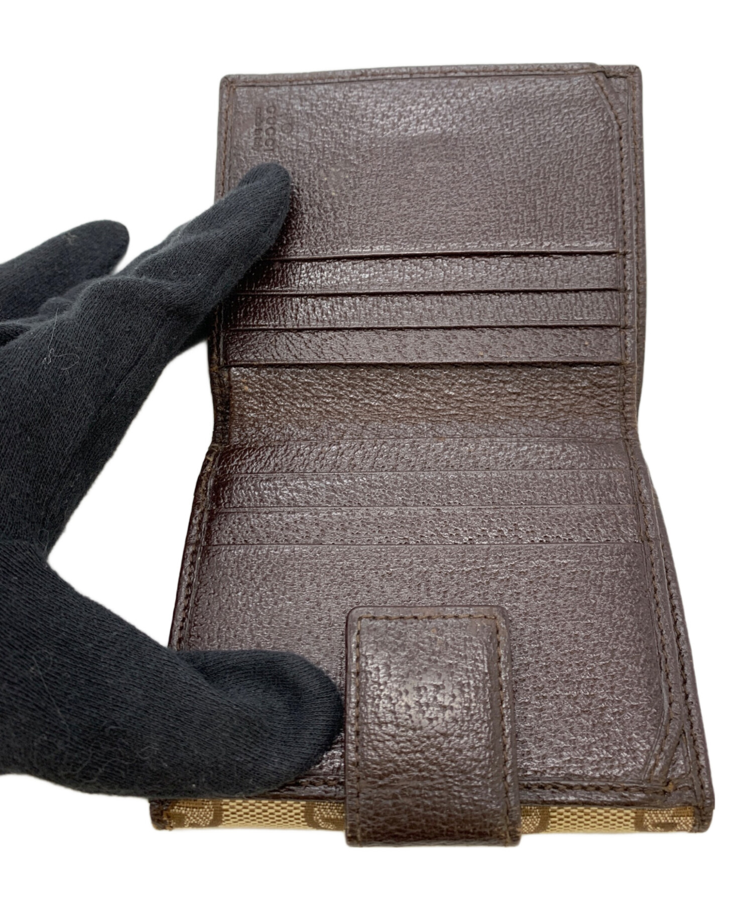 中古・古着通販】GUCCI (グッチ) 2つ折り財布 ブラウン｜ブランド