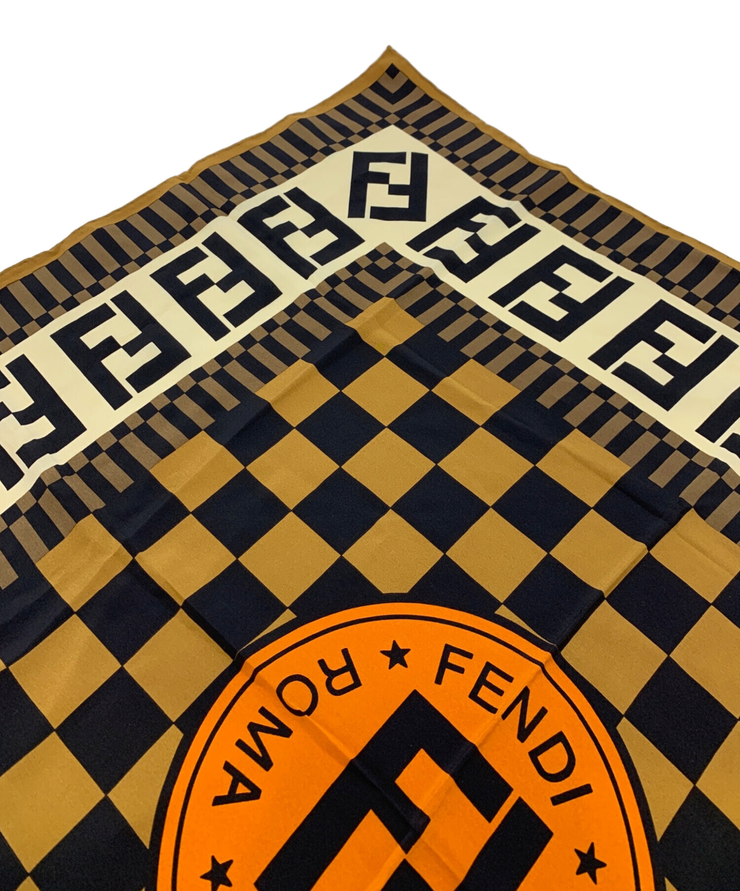 中古・古着通販】FENDI (フェンディ) シルクスカーフ ブラウン