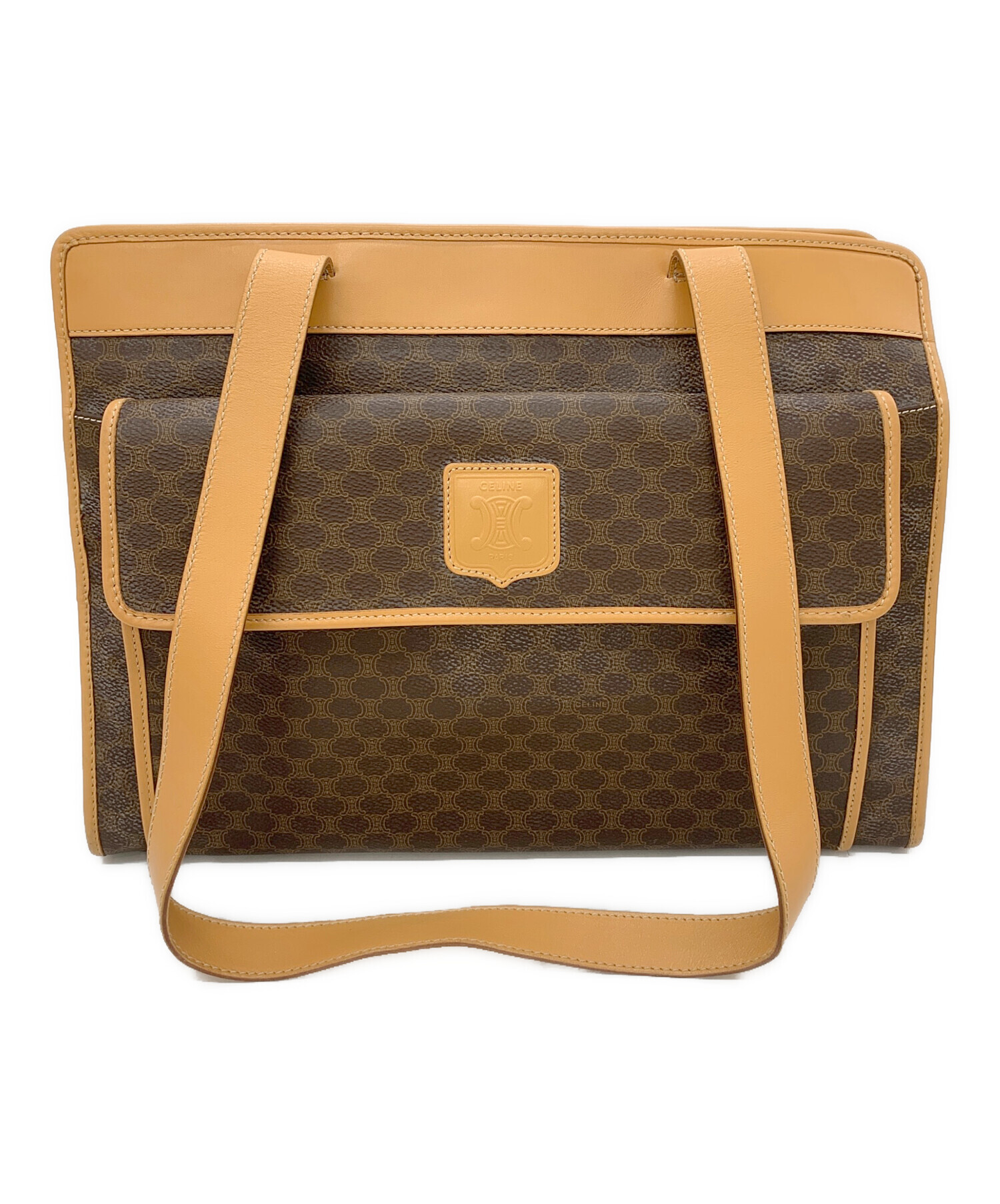 中古・古着通販】CELINE (セリーヌ) マカダム柄トートバッグ ブラウン