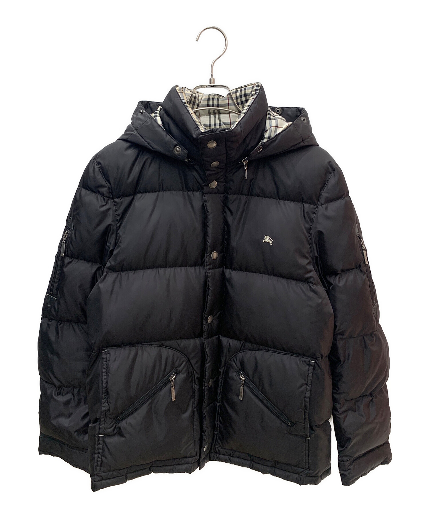 BURBERRY BLACK LABEL ダウンジャケット Lサイズ ブラック 中古・古着通販】BURBERRY BLACK LABEL (バーバリーブラックレーベル