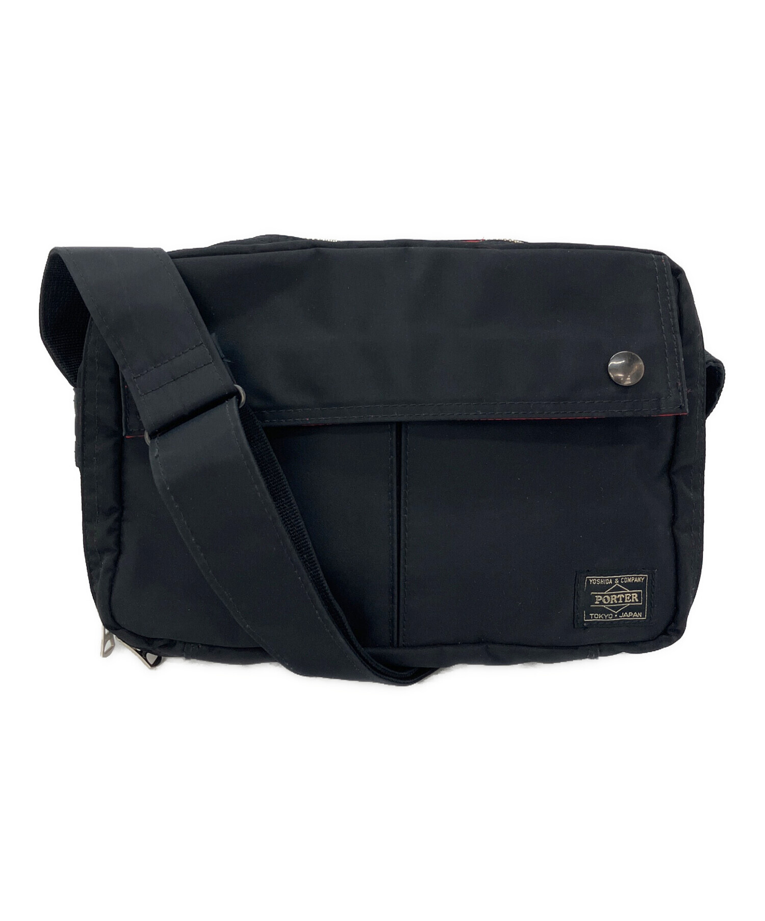 中古・古着通販】PORTER (ポーター) ショルダーバッグ ブラック×レッド