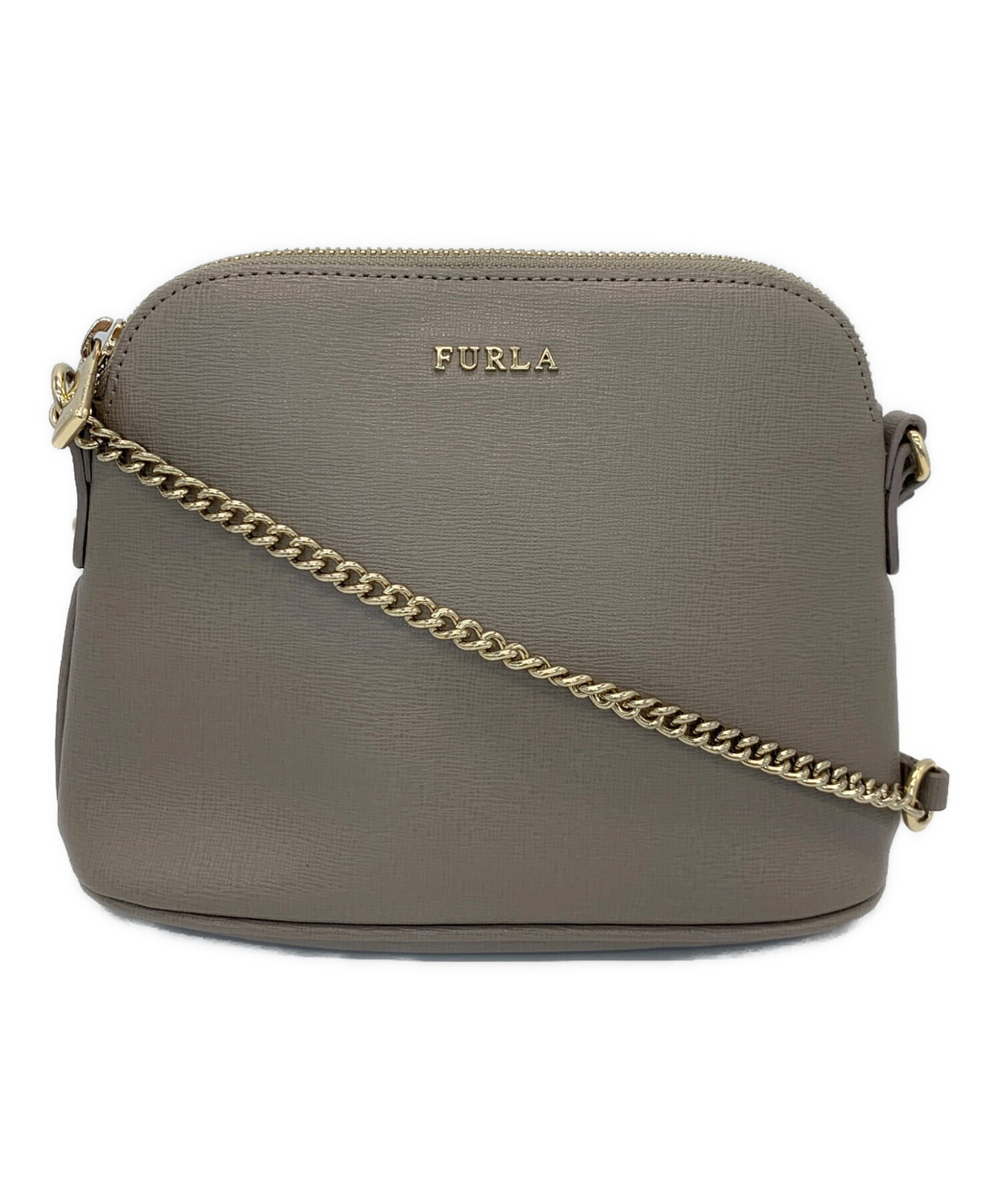 中古・古着通販】FURLA (フルラ) ショルダーバッグ グレージュ 中古・古着通販】FURLA (フルラ) ショルダーバッグ グレージュ