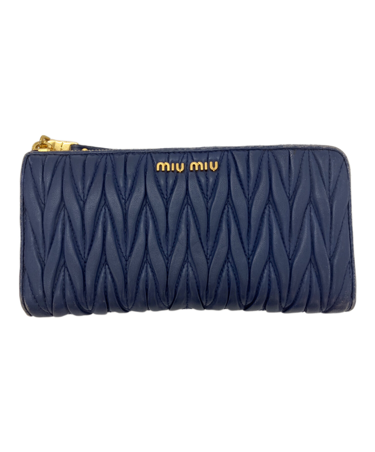中古・古着通販】MIU MIU (ミュウミュウ) 長財布 ネイビー｜ブランド
