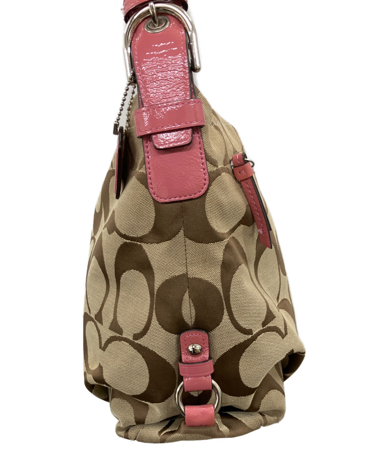 【*i様 Coach ショルダーバッグ ブラウン/ピンク 中古・古着通販】COACH (コーチ) ショルダーバッグ ブラウン×ピンク