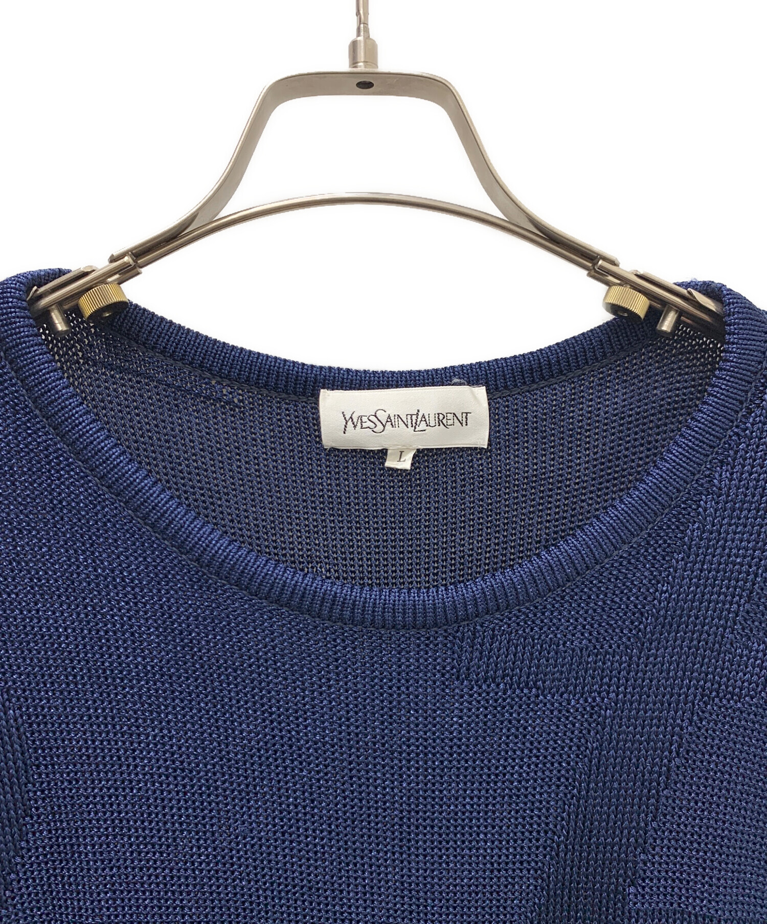SAINT LAURENT ネイビー ニットセーター　L 中古・古着通販】Yves Saint Laurent (イヴサンローラン) 薄手ニット