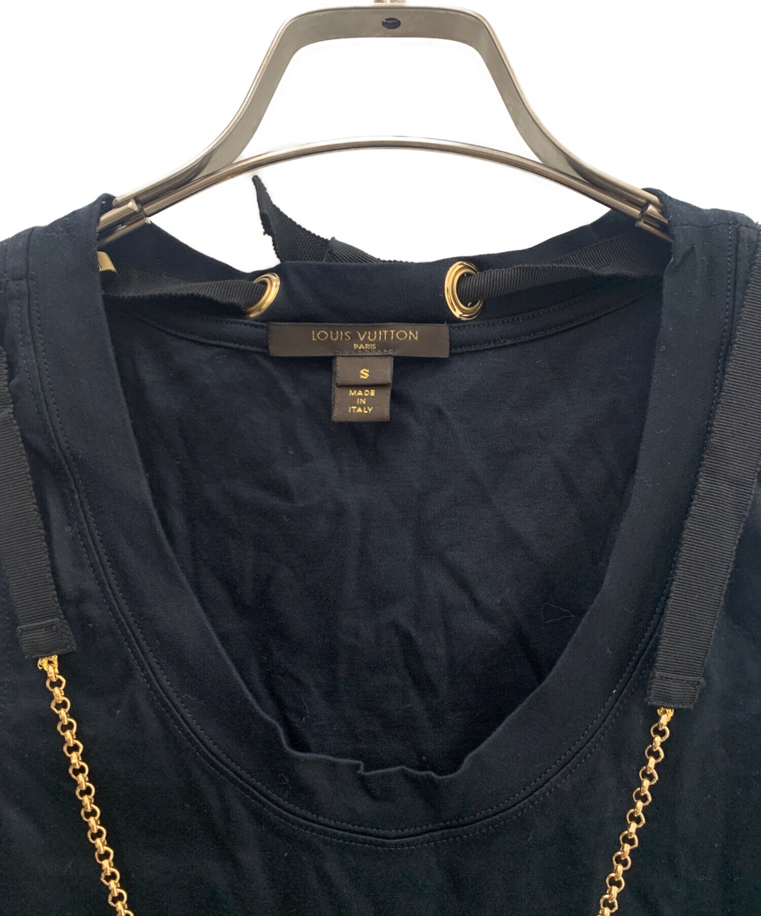 美品 ルイヴィトン ノースリーブ チュニック トップス ブラック 36 Sサイズ 中古・古着通販】LOUIS VUITTON (ルイ ヴィトン) ノースリーブ