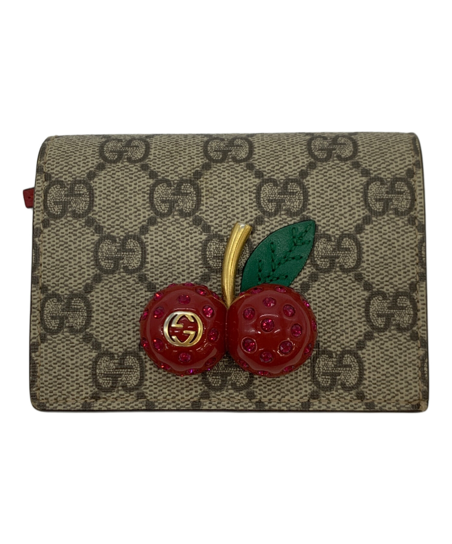 中古・古着通販】GUCCI (グッチ) スプリームチェリーウォレット グレー