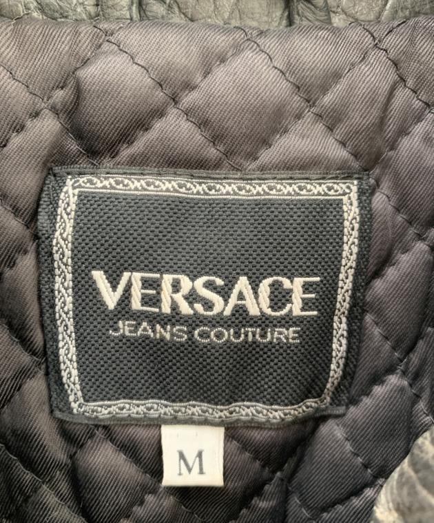 中古・古着通販】VERSACE (ヴェルサーチェ) レザージャケット ブラック