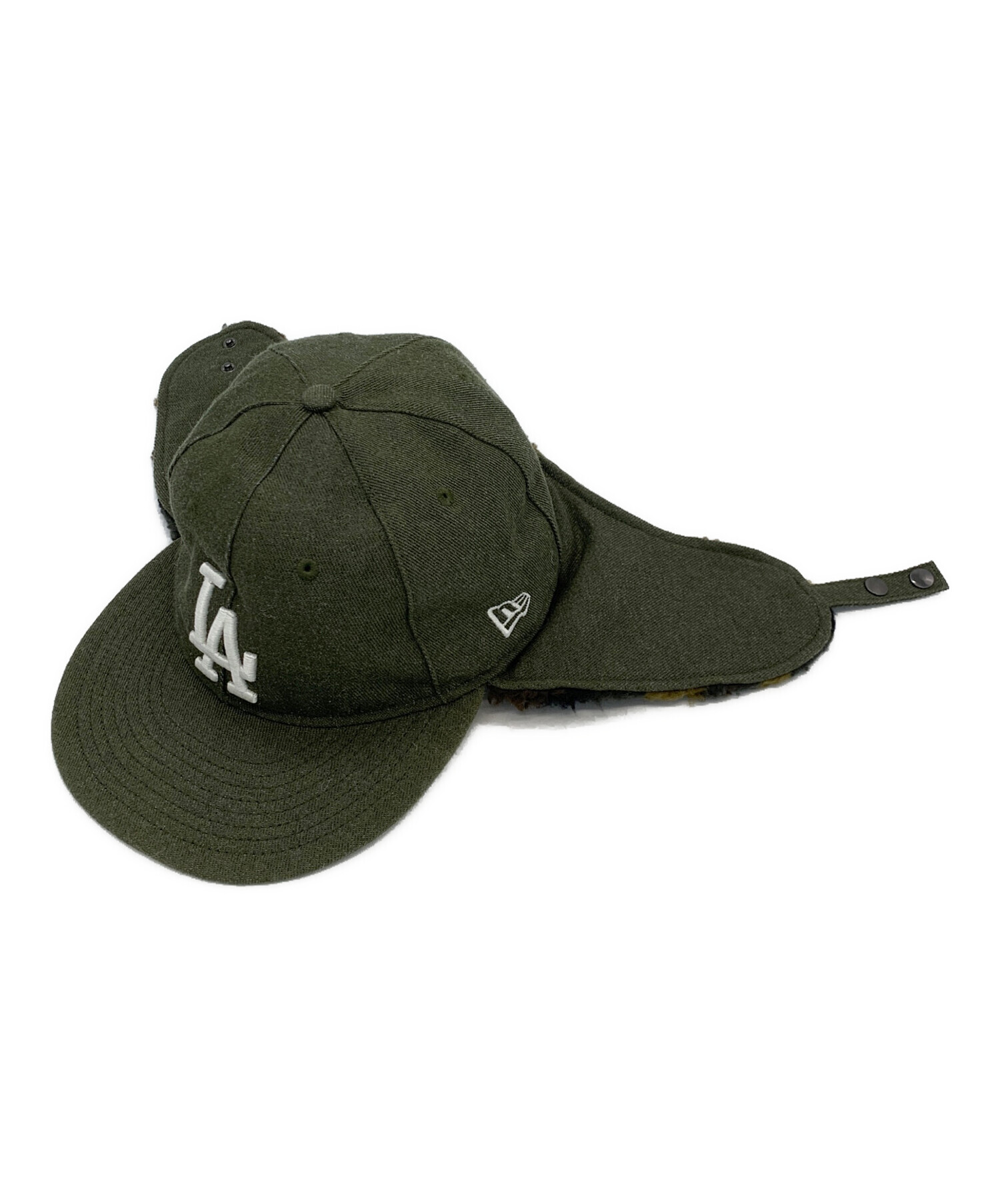 NEW ERA ニューエラ キャップ  カーキ 【古着】【中古】【送料無料】 中古・古着通販】New Era (ニューエラ) フライトキャップ カーキ