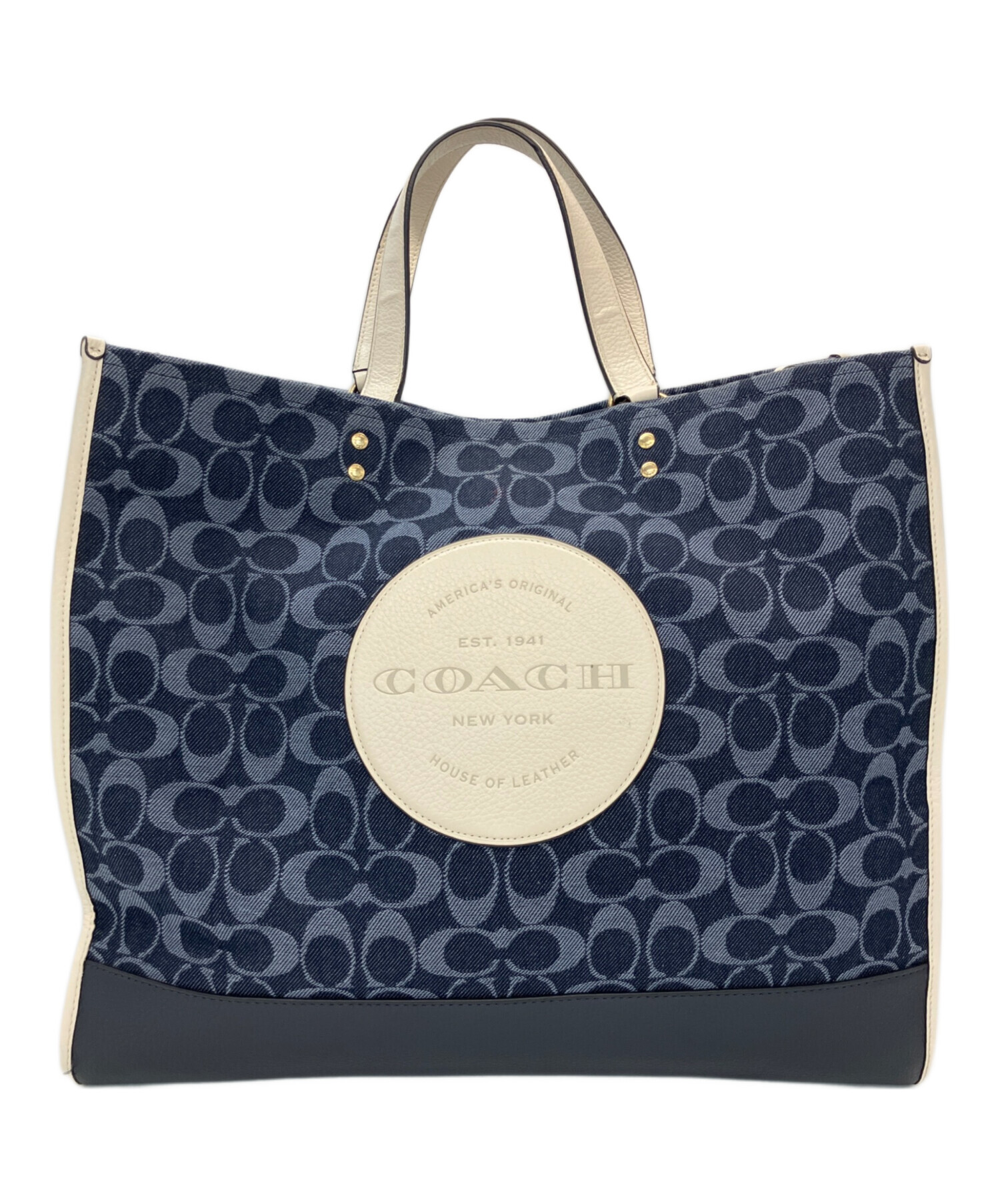 レアCOACHトートバッグ 中古・古着通販】COACH (コーチ) トートバッグ ネイビー｜ブランド