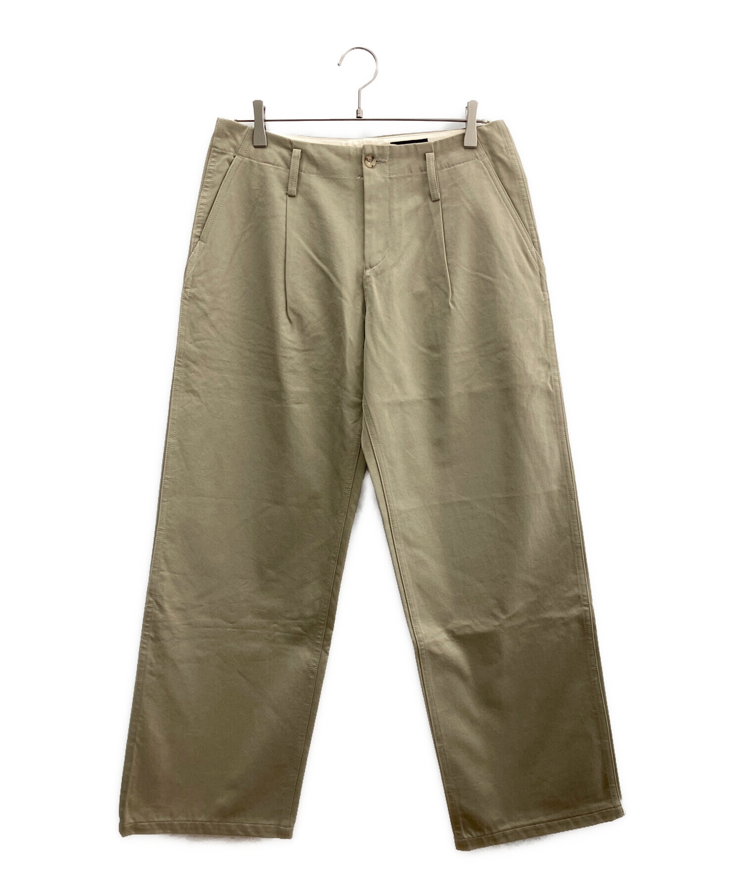 中古・古着通販】DRAWER (ドゥロワー) タックワイドパンツ ベージュ