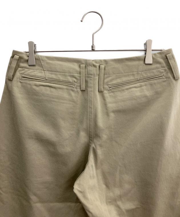 中古・古着通販】DRAWER (ドゥロワー) タックワイドパンツ ベージュ