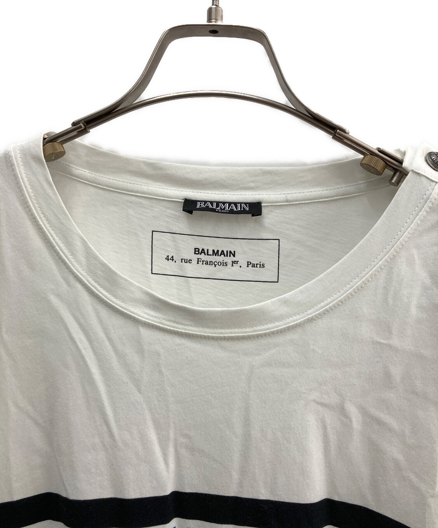 中古・古着通販】BALMAIN (バルマン) ボーダーロゴラインスウェット