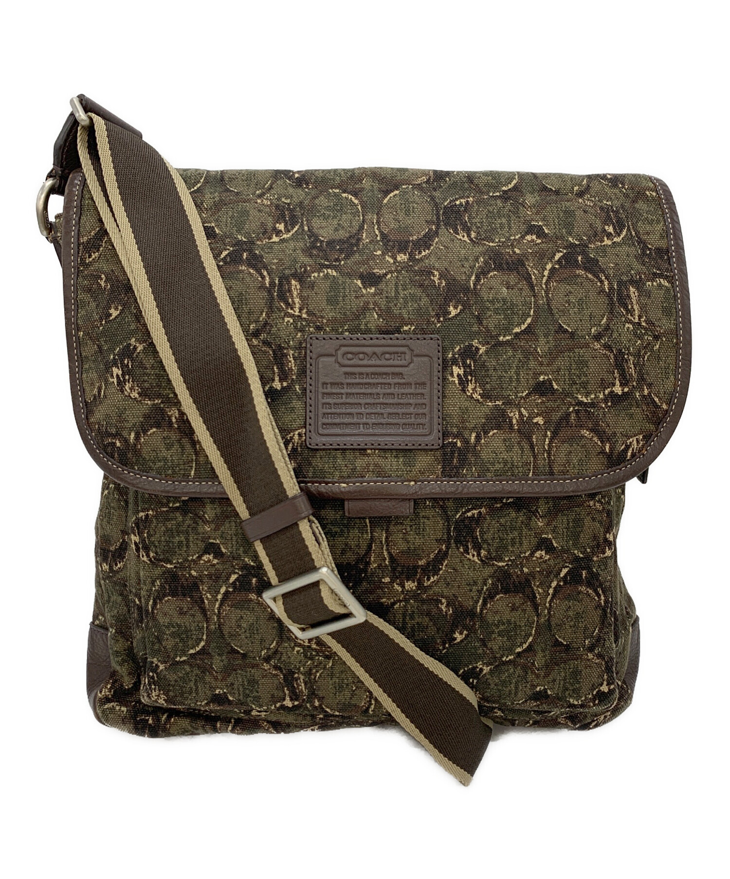 今週末まで限定　COACH ショルダーバッグ 中古・古着通販】COACH (コーチ) ショルダーバッグ カーキ×ブラウン