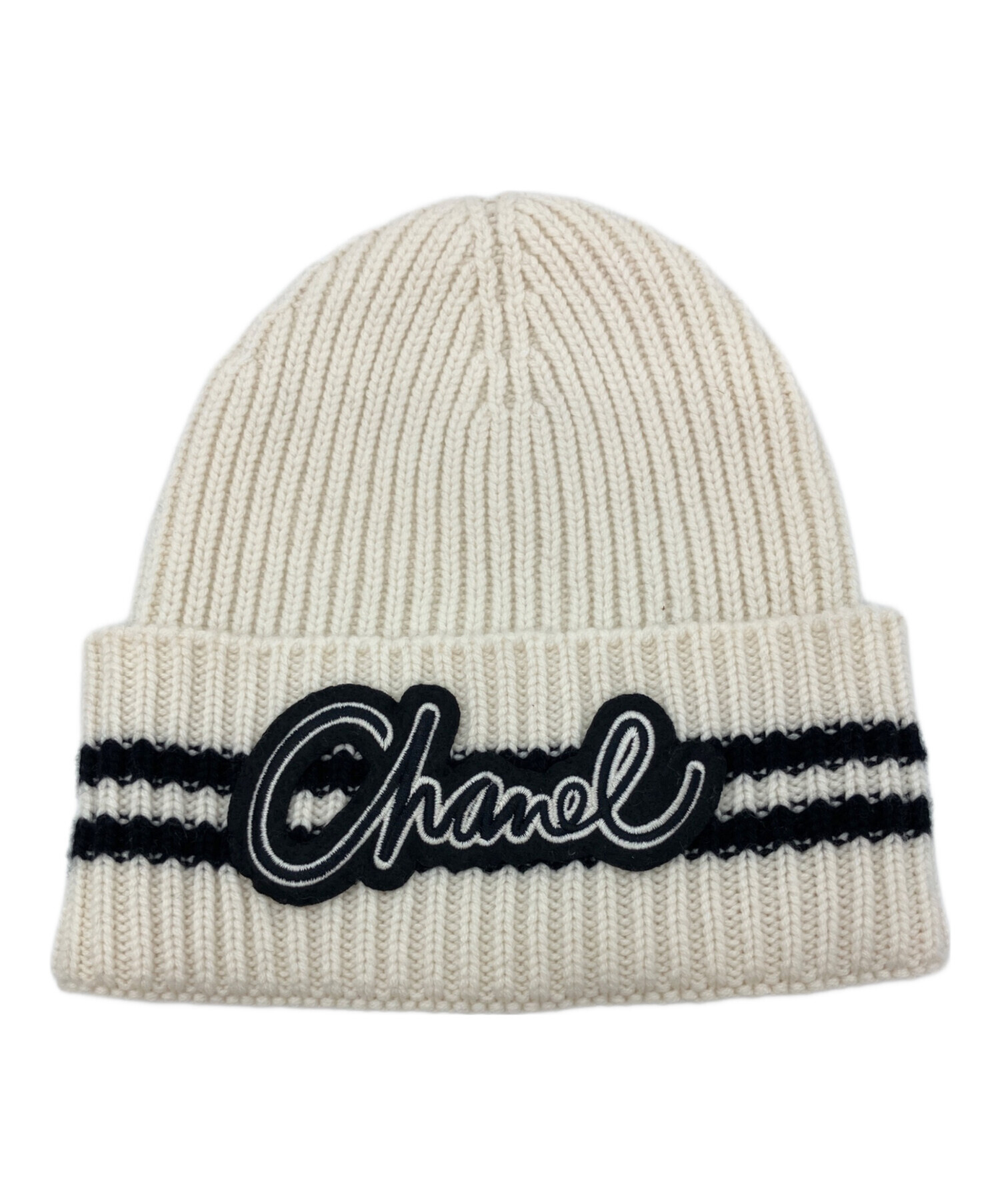 中古・古着通販】CHANEL (シャネル) ニット帽 ホワイト｜ブランド