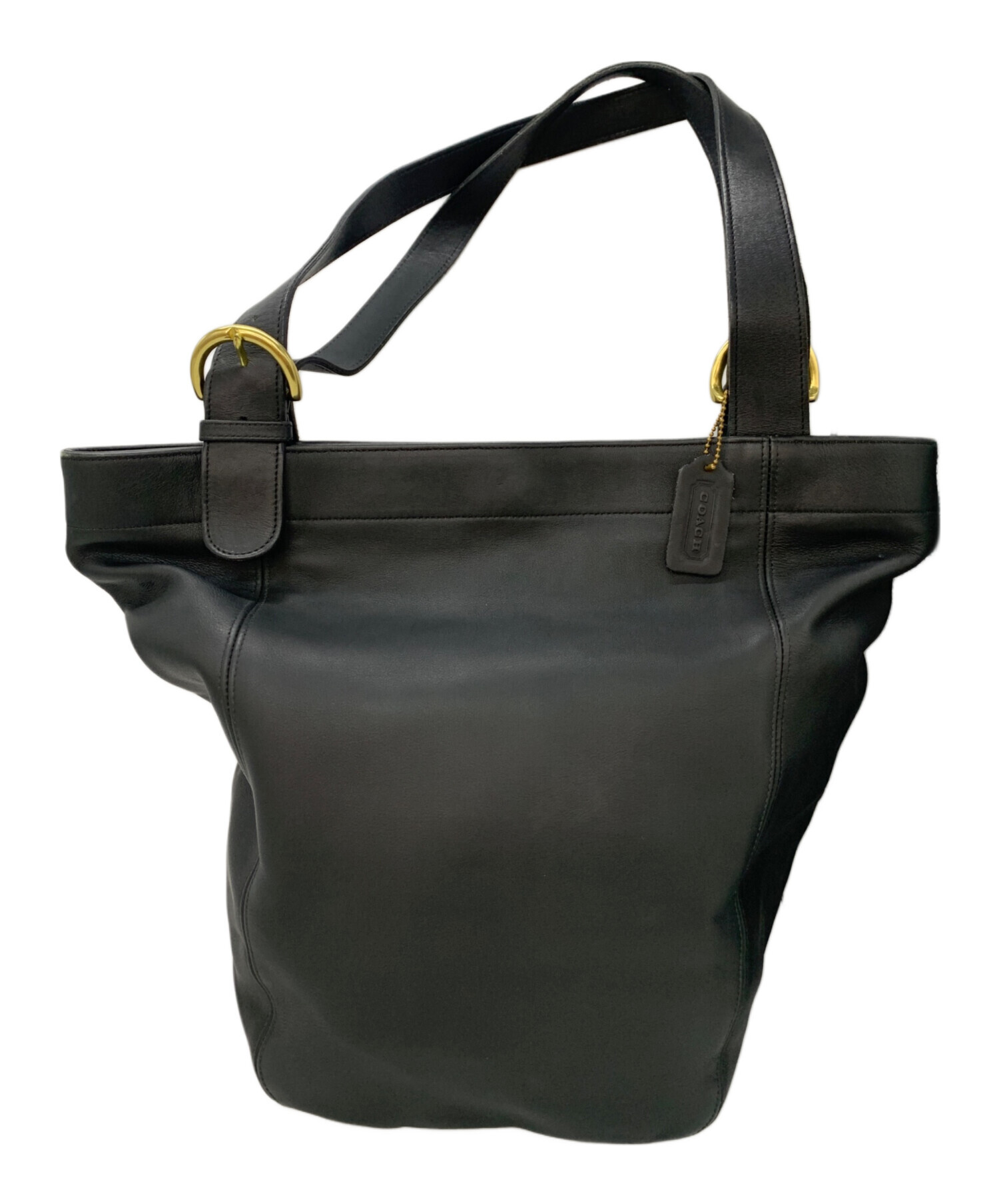 中古・古着通販】COACH (コーチ) レザートートバッグ ブラック