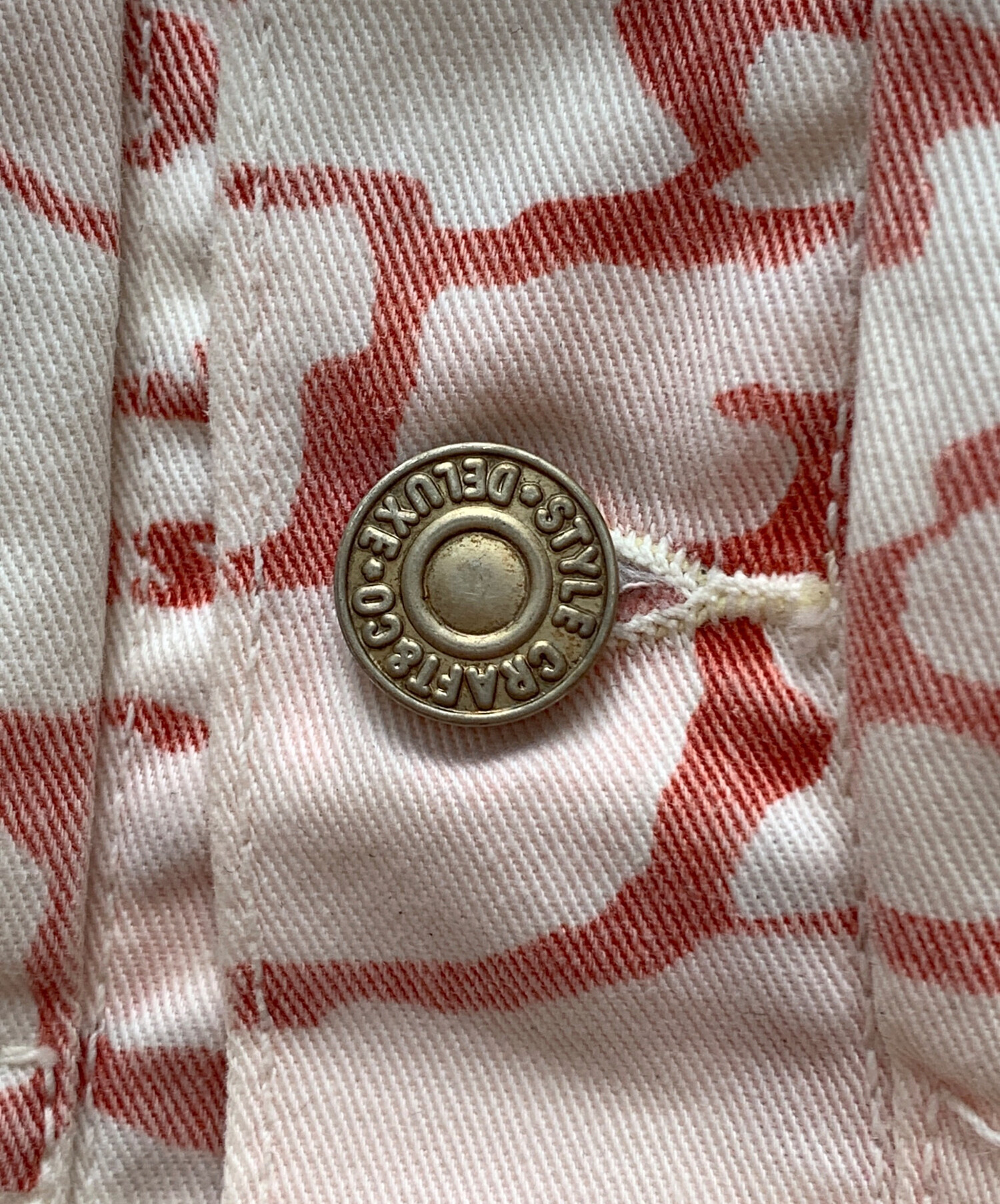 中古・古着通販】EVISU (エヴィス) デニムジャケット ピンク×ホワイト