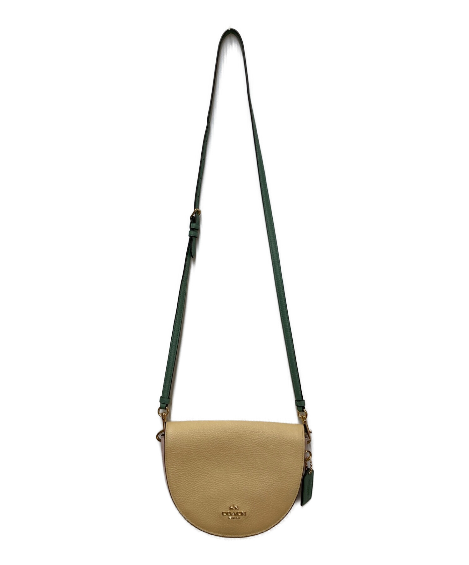 中古・古着通販】COACH (コーチ) ショルダーバッグ カーキ×ピンク 