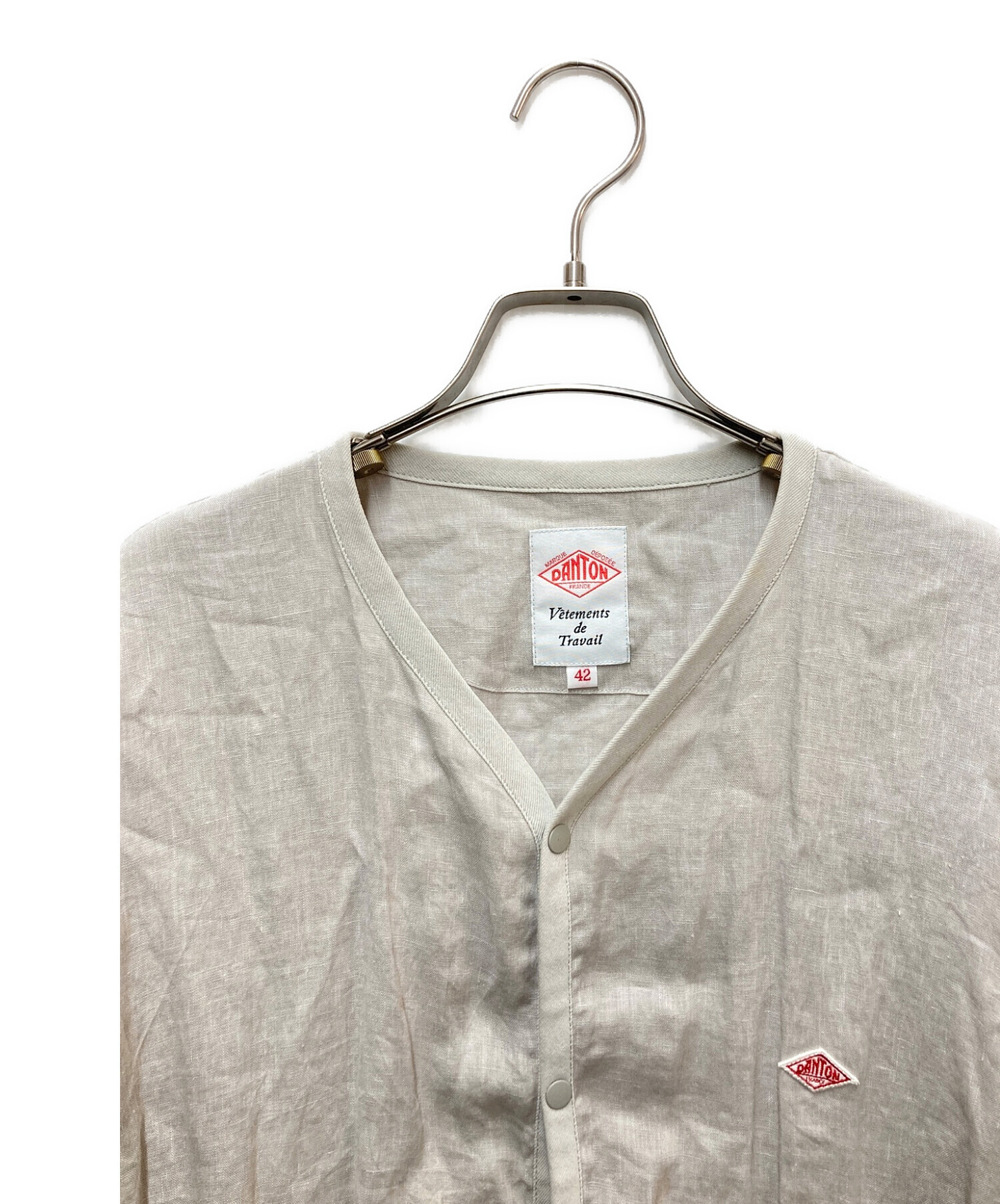 中古・古着通販】DANTON (ダントン) リネンシャツカーディガン グレー