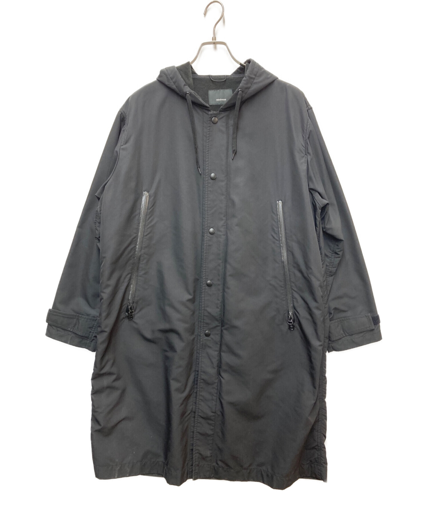 美品✨08sircus ゼロエイトサーカス メルトン フーデットコート ブラック 中古・古着通販】08sircus (ゼロエイトサーカス) 08sircus（ゼロエイト