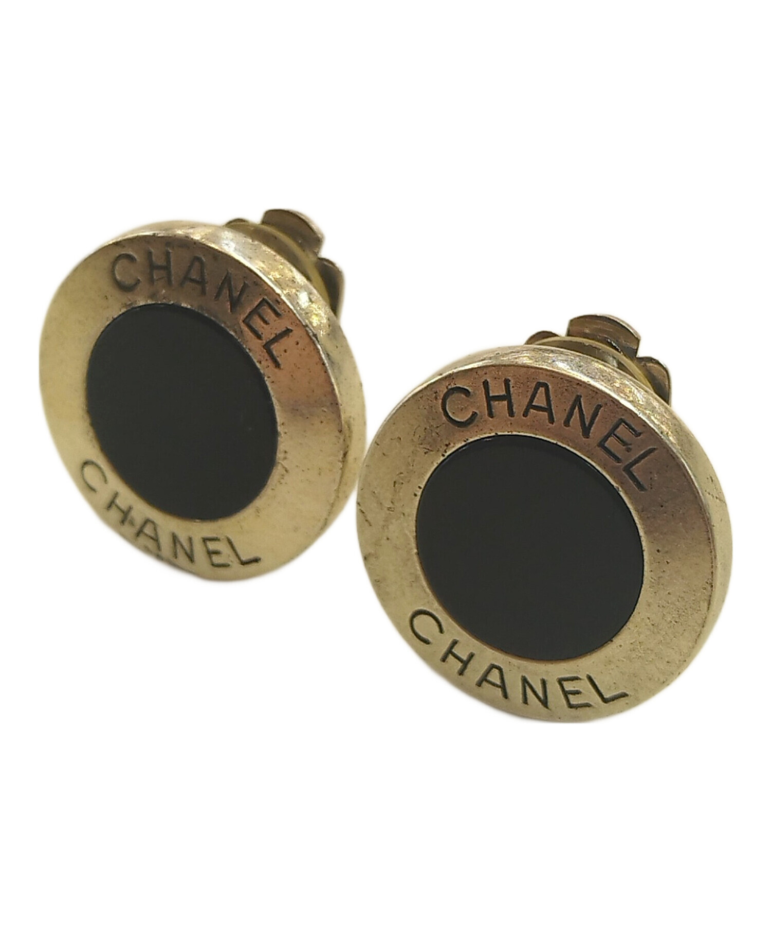 中古・古着通販】CHANEL (シャネル) ロゴラウンドイヤリング シルバー 