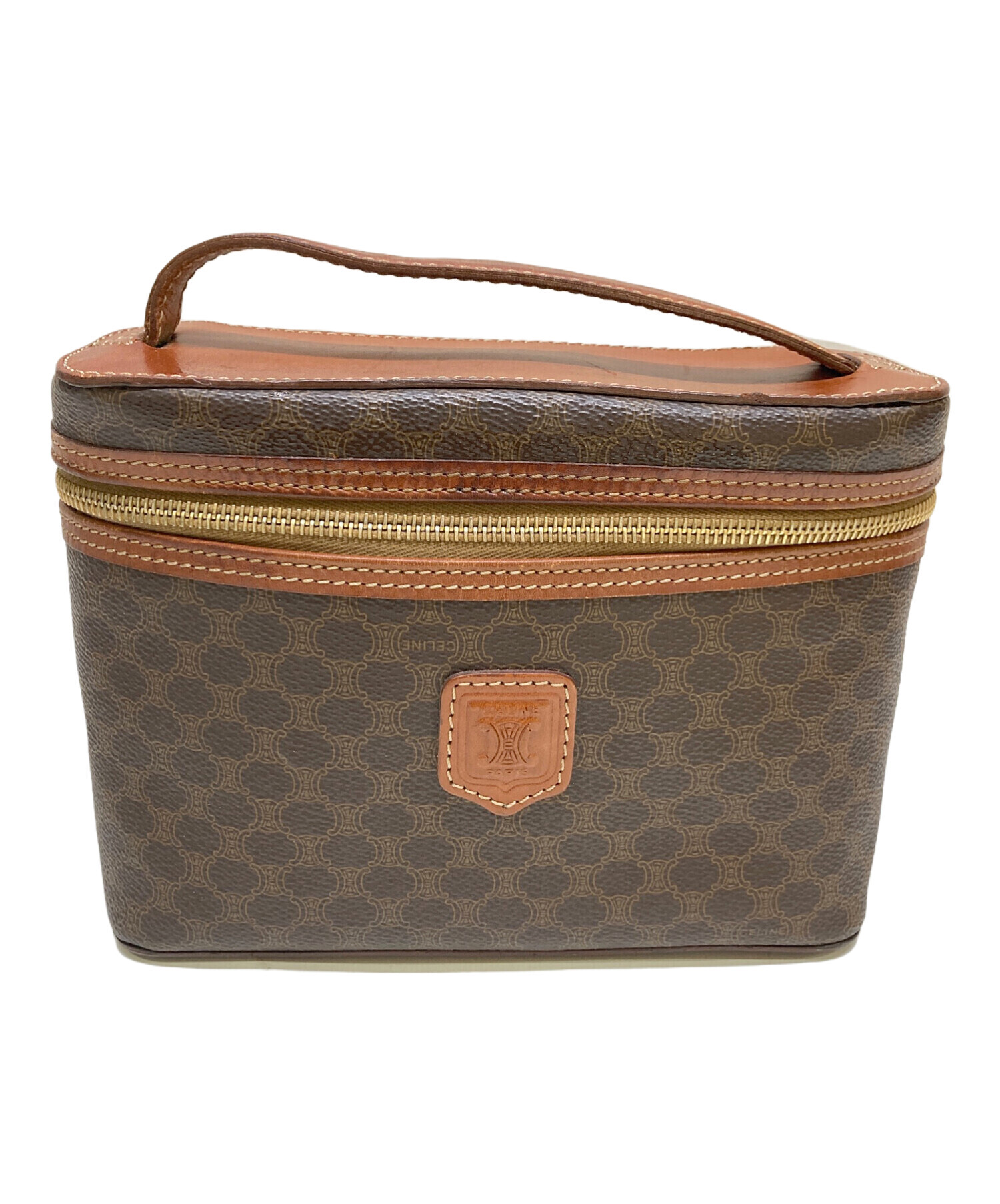 中古・古着通販】CELINE (セリーヌ) マカダムバニティポーチ ブラウン 