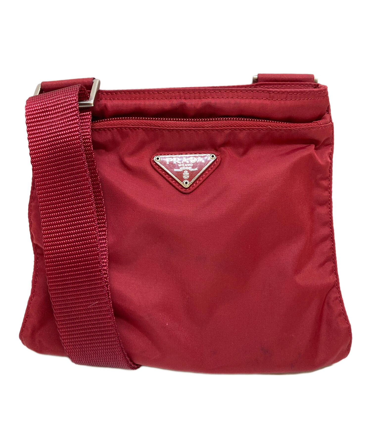 PRADA プラダ/ナイロンワンショルダーバッグ/レッド系/135/ABランク/18【中古】 中古・古着通販】PRADA (プラダ) ナイロンショルダーバッグ レッド