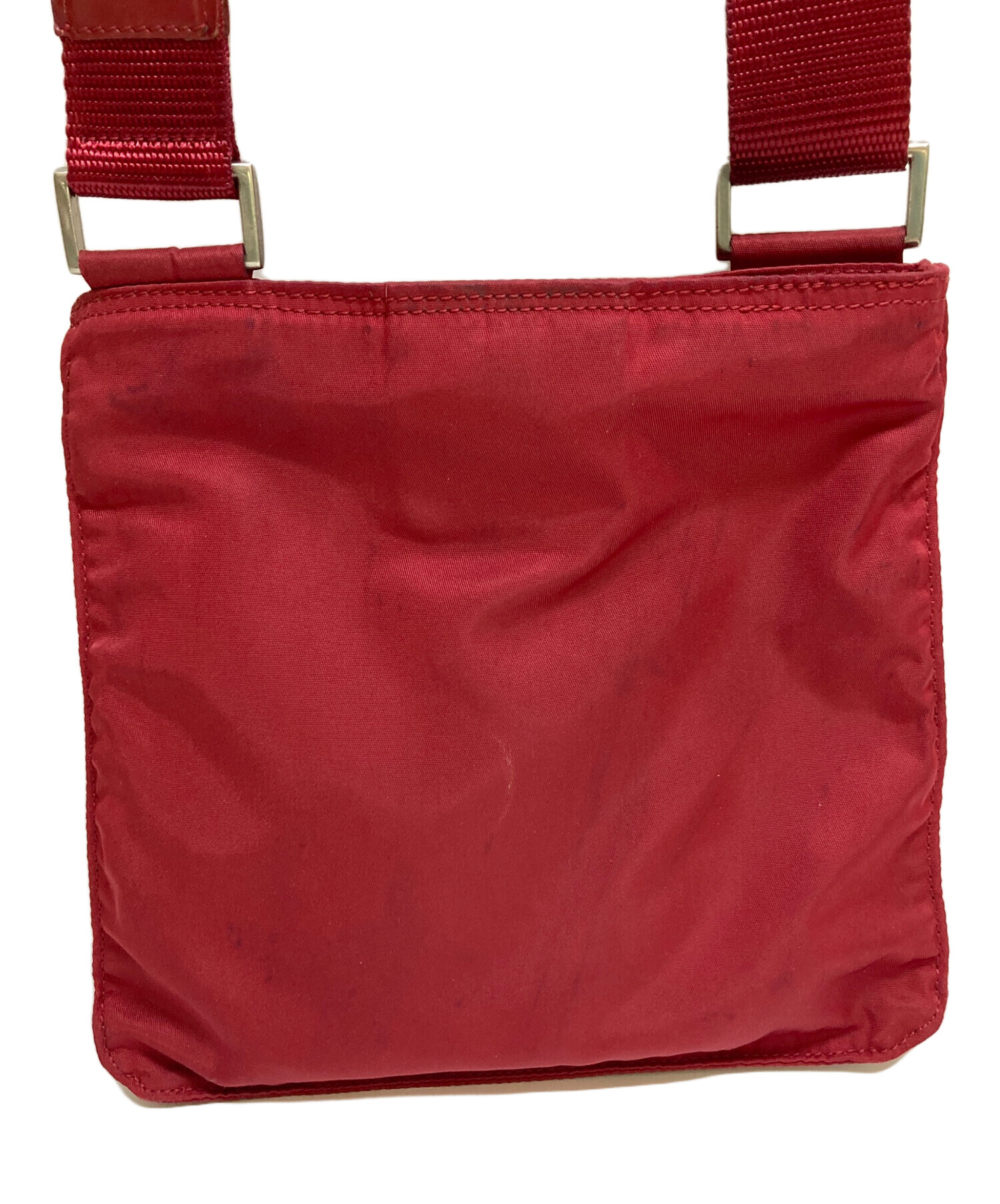 PRADA プラダ レッド ショルダーバッグ ミニ ナイロン - ミニバッグ