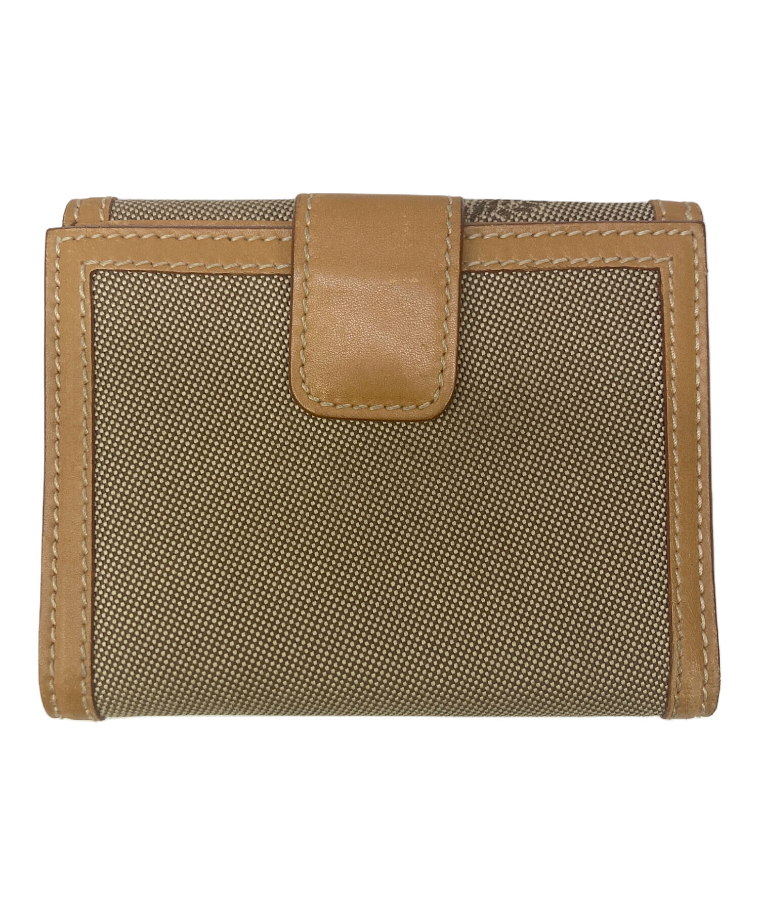 PRADA プラダ ロゴジャガード 二つ折り財布 ベージュ/ブラウン PRADA プラダ ロゴジャガード 二つ折り財布 ベージュ/ブラウン