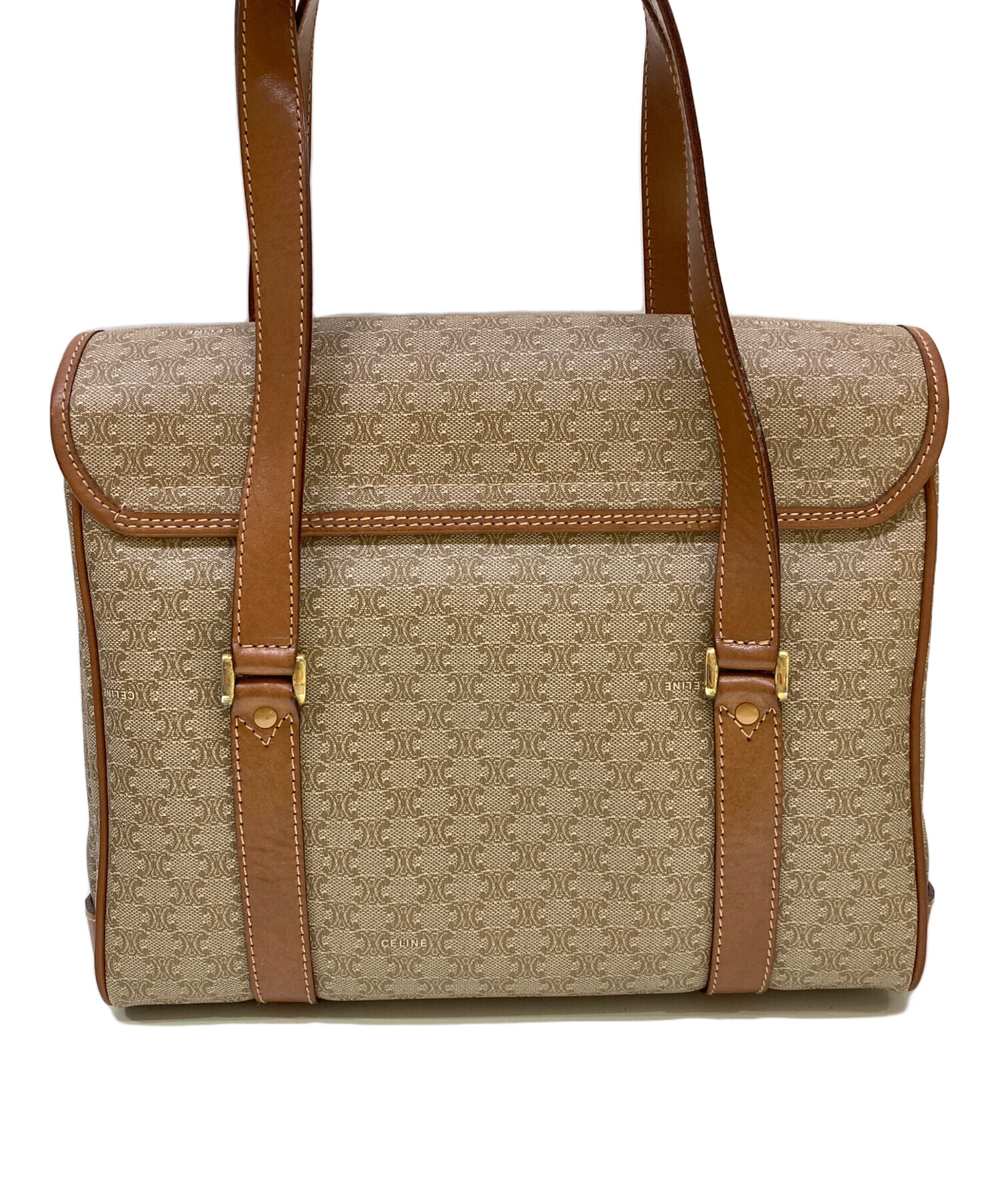 中古・古着通販】CELINE (セリーヌ) マカダム柄ハンドバッグ ベージュ