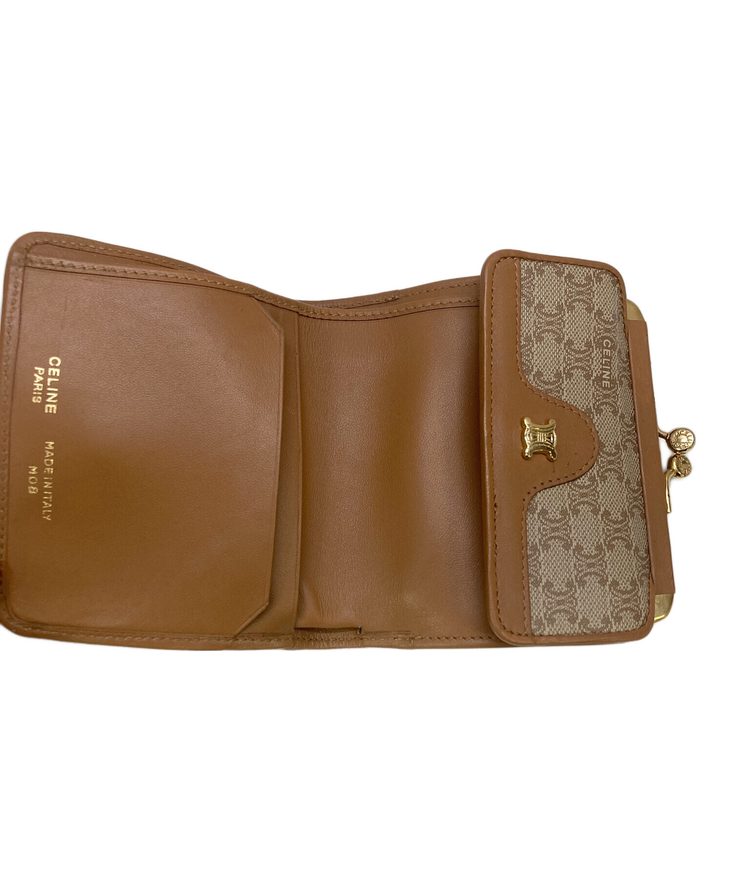 中古・古着通販】CELINE (セリーヌ) マカダム柄がま口2つ折り財布 