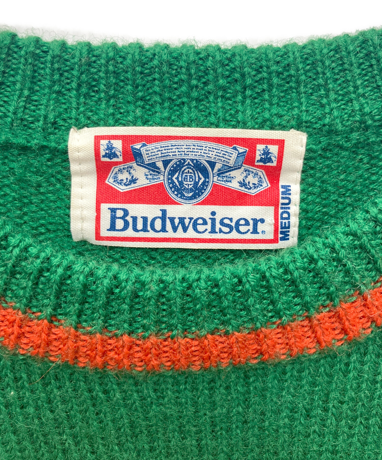 中古・古着通販】BUDWEISER (バドワイザー) 刺繍ウールニット グリーン