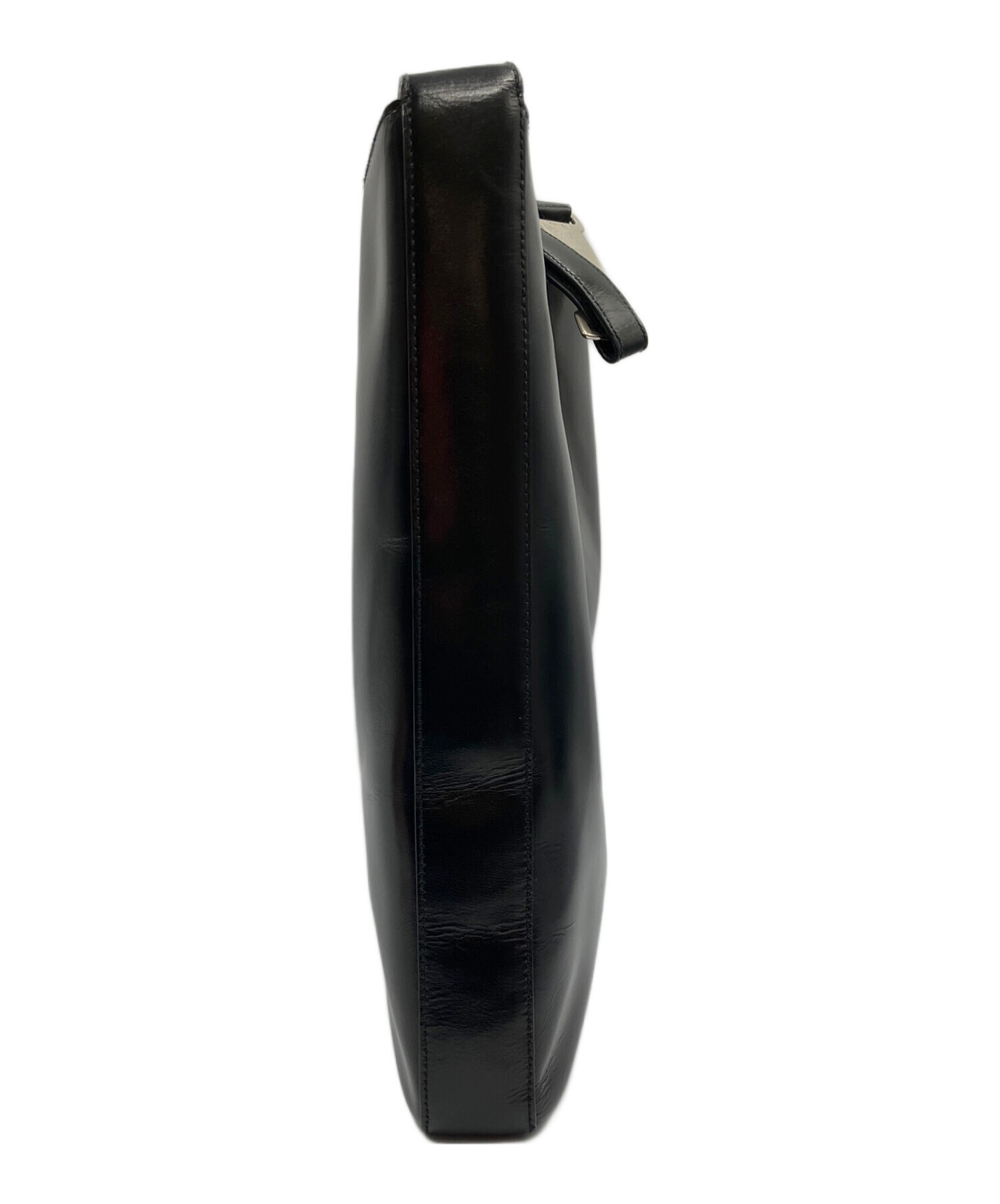 中古・古着通販】PRADA (プラダ) レザーショルダーバッグ ブラック