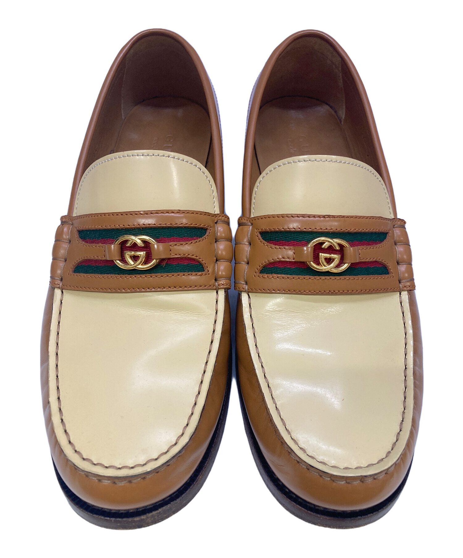 GUCCI グッチ GG シェリーライン ローファー スリッポン ブラウン 本革