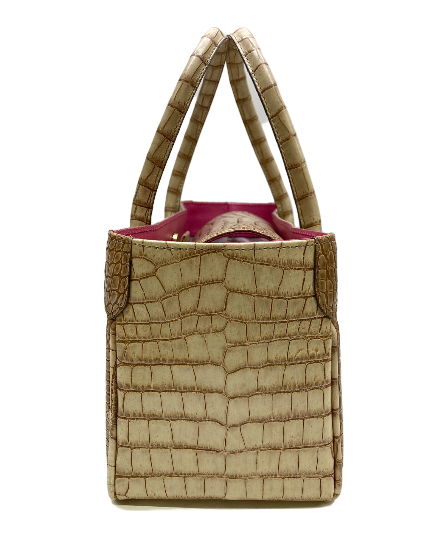 【美品】ADMJ エーディーエムジェー クロコ ハンドバッグ エキゾチック 極美品 ADMJ エーディーエムジェー クロコ ハンドバッグ