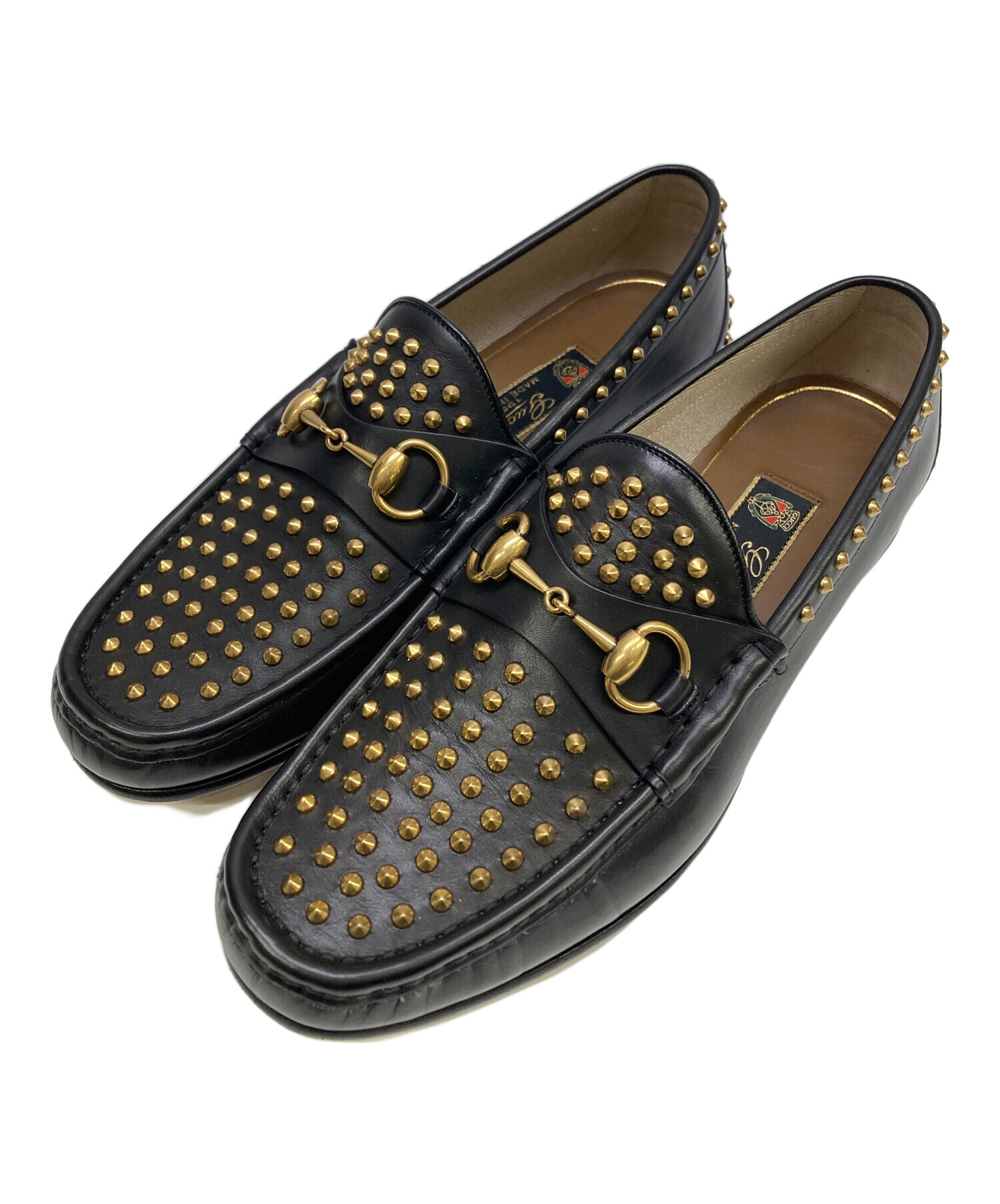 値下 GUCCI グッチ スタッズ付 ホースビットローファー 中古・古着通販】GUCCI (グッチ) ホースビットスタッズローファー